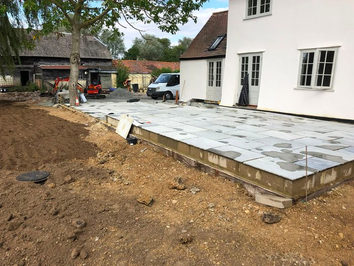 Paved patio project by PL Taylor Landscaping across Essex, Kent and London