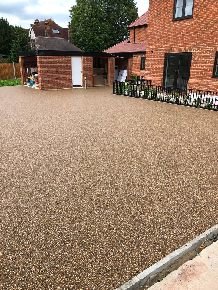 Resin-bound driveway project by PL Taylor Landscaping across Essex, Kent and London