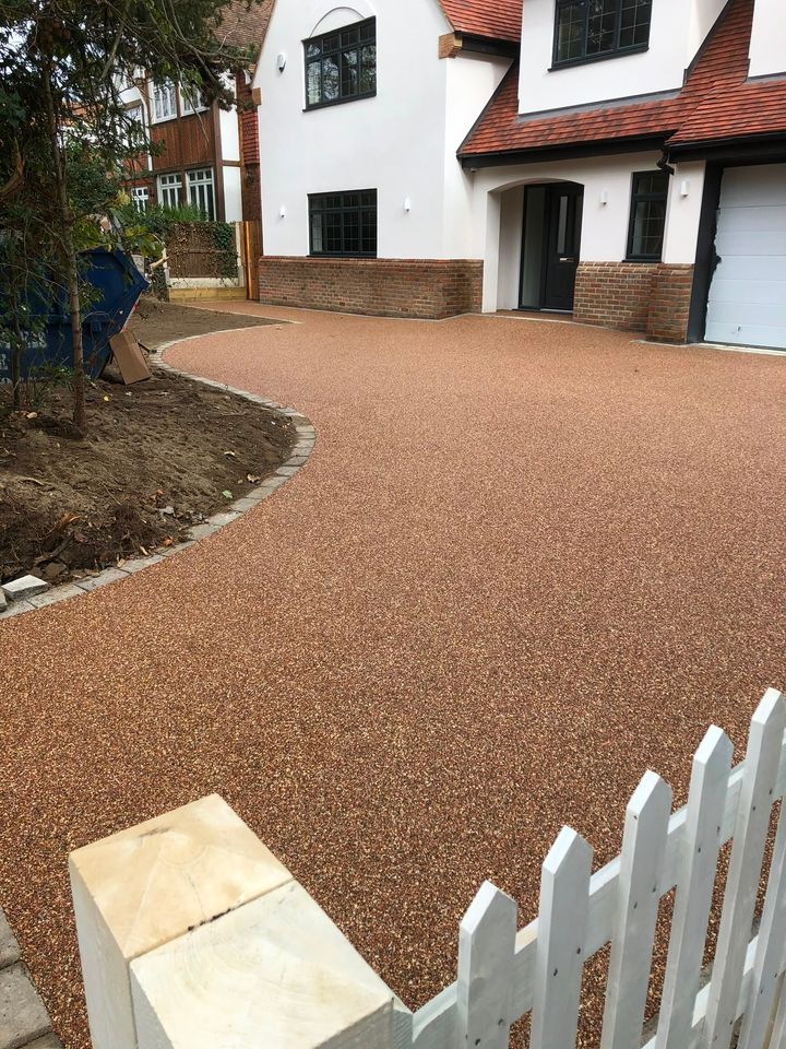 Resin-bound driveway project by PL Taylor Landscaping across Essex, Kent and London