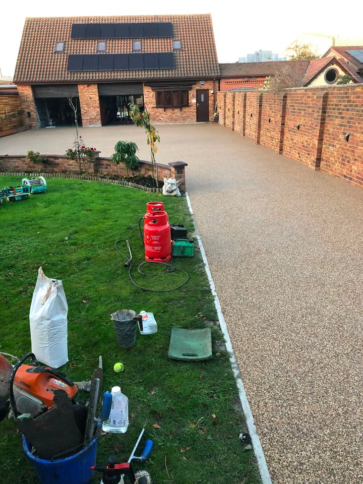 Resin-bound driveway project by PL Taylor Landscaping across Essex, Kent and London